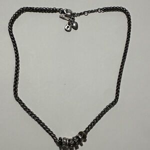 Fossil Silver Necklace with Charms